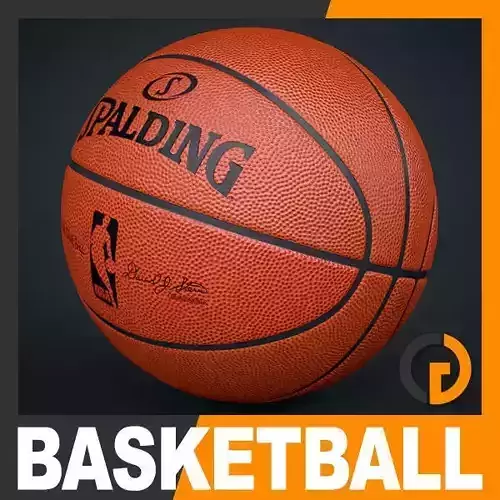 Spalding NBA Official Basketball Game Ball 3D model