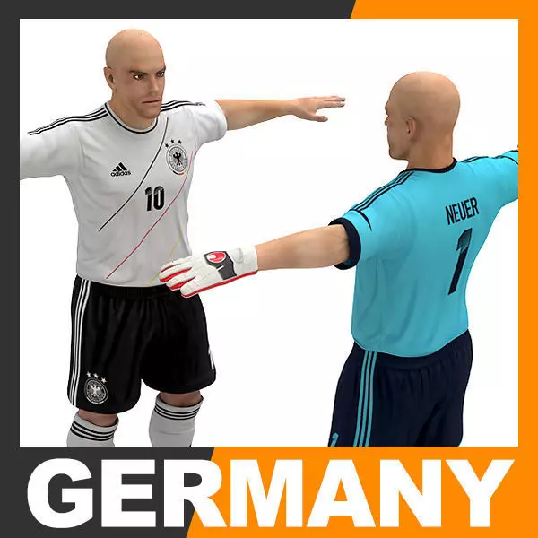 Football Player and Goalkeeper - Germany National Team 3D model_0