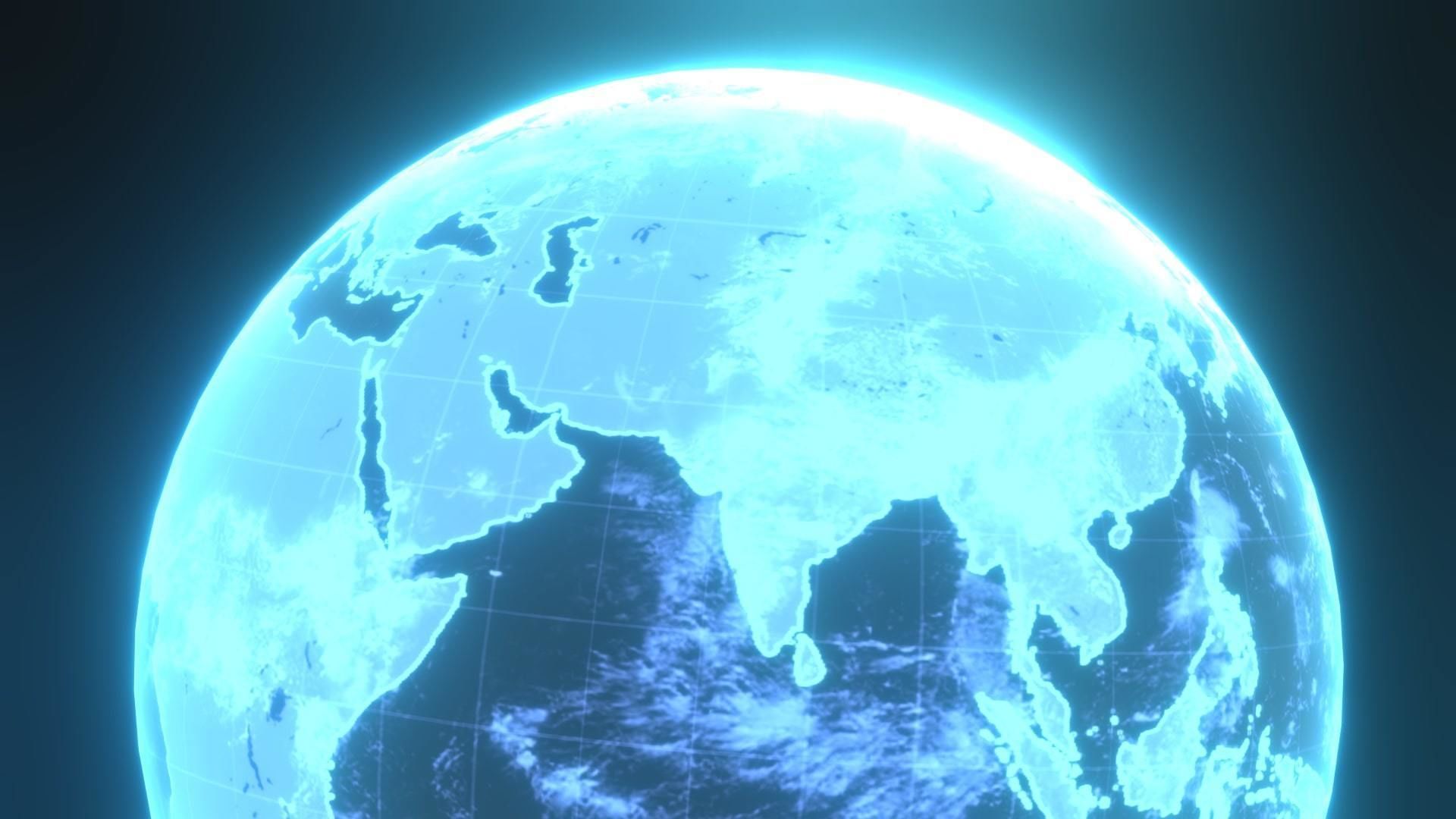 Planet Earth Hologram Sci-Fi 3D Model Low-poly 3D model_14