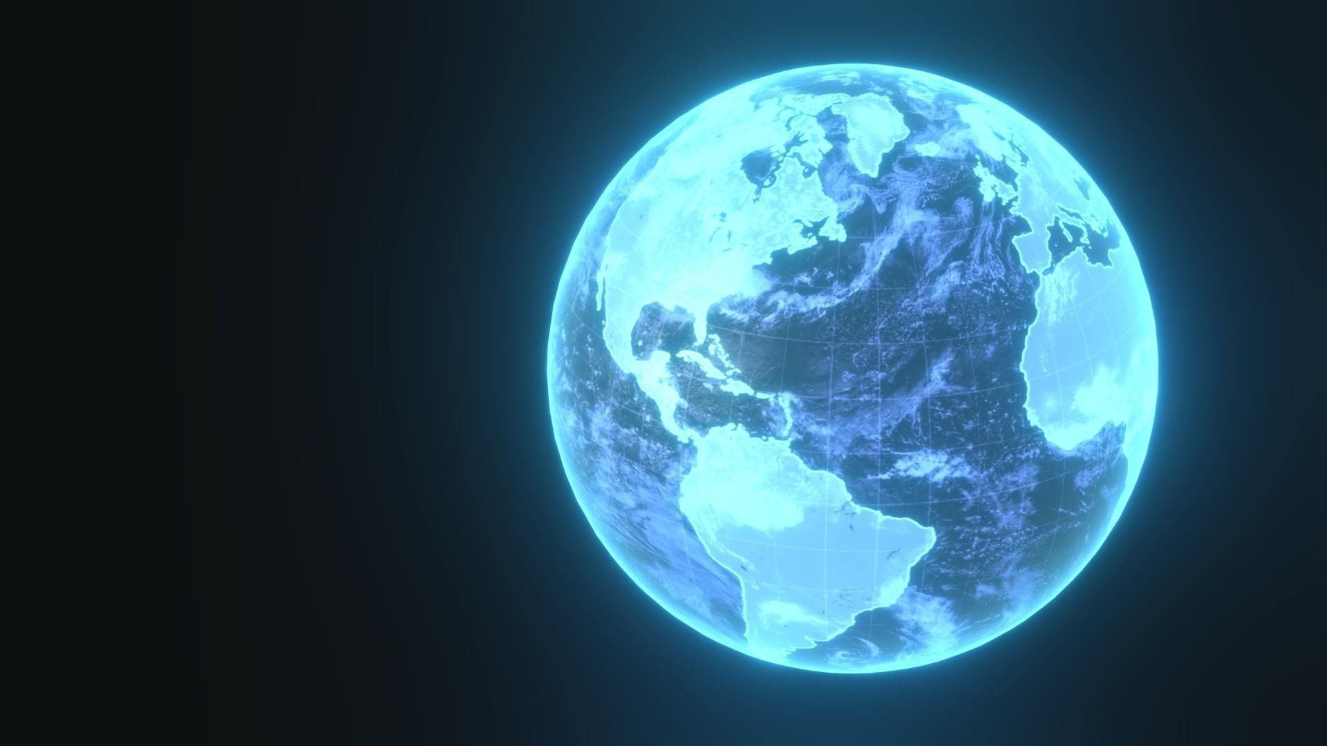 Planet Earth Hologram Sci-Fi 3D Model Low-poly 3D model_16
