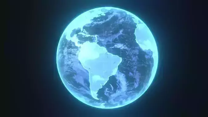 Planet Earth Hologram Sci-Fi 3D Model Low-poly 3D model