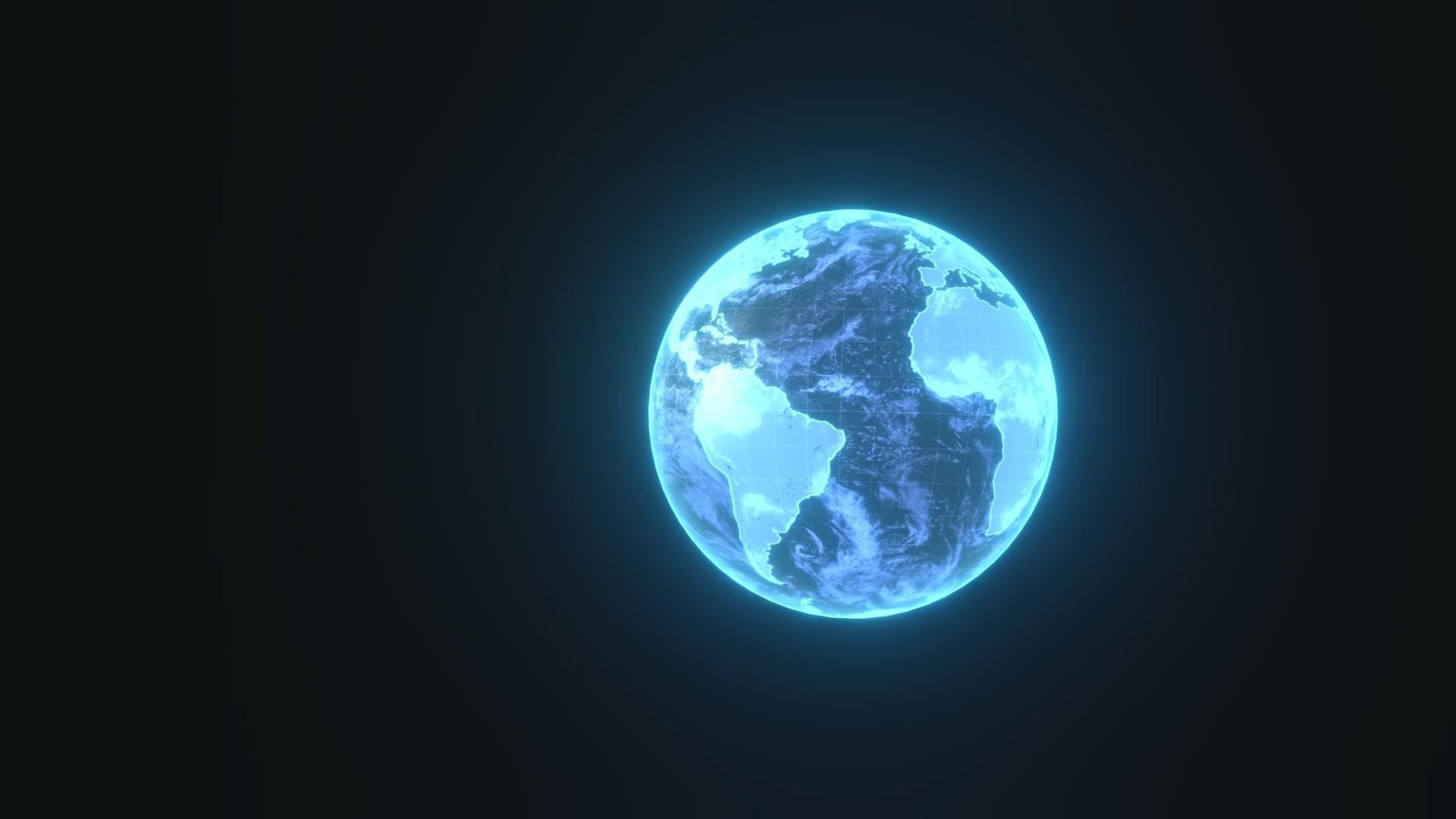 Planet Earth Hologram Sci-Fi 3D Model Low-poly 3D model_19