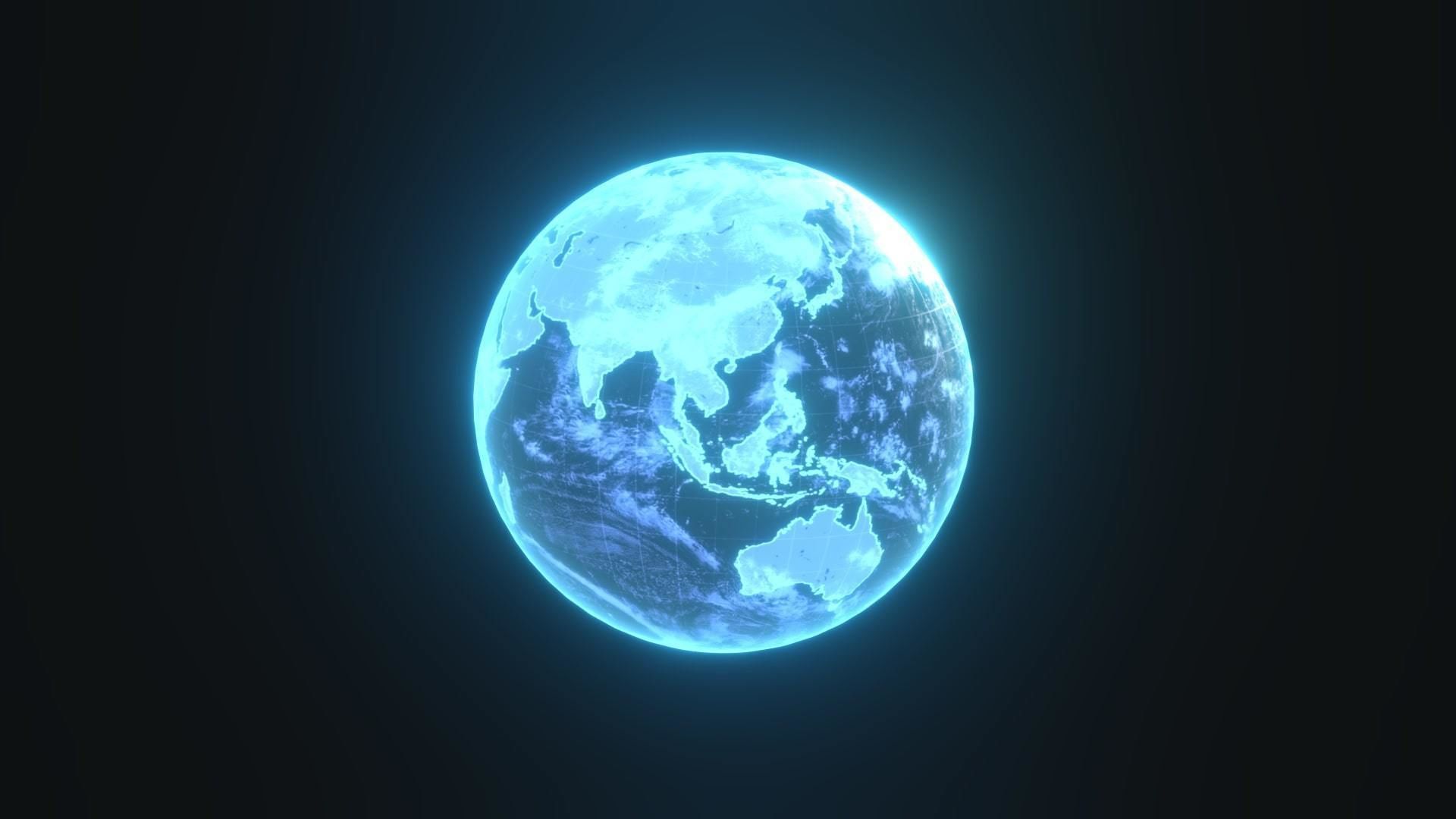 Planet Earth Hologram Sci-Fi 3D Model Low-poly 3D model_11