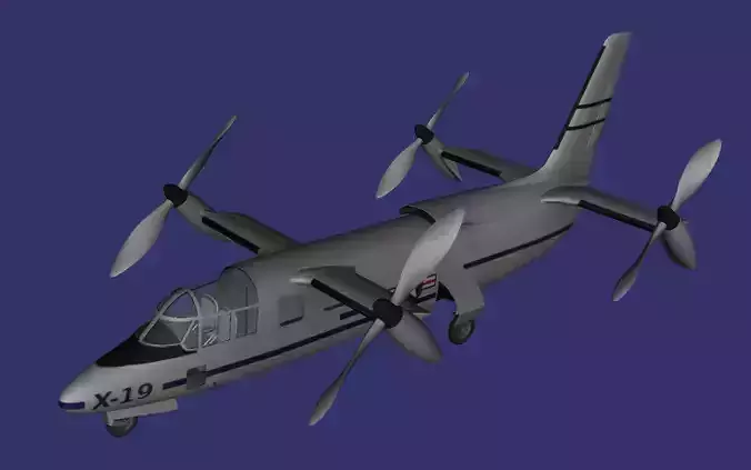Curtiss-Wright X-19 Free low-poly 3D model
