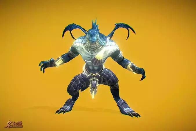 RPG Lizard Man 3 Low-poly 3D model