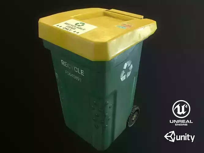 Plastic Trash Bin prop pbr