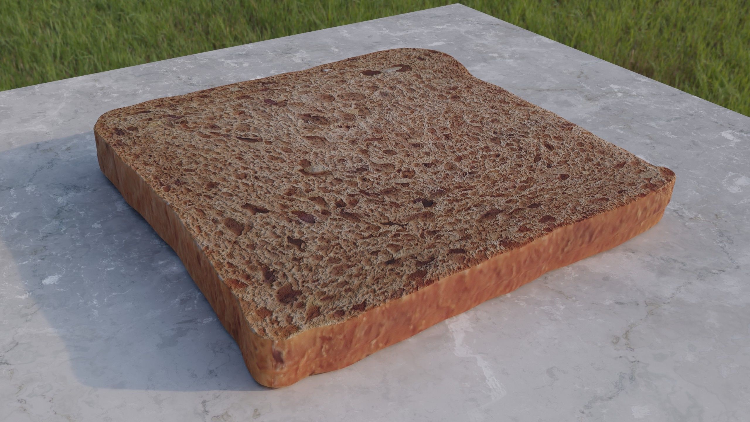 Toast bread  single piece Free 3D model_1