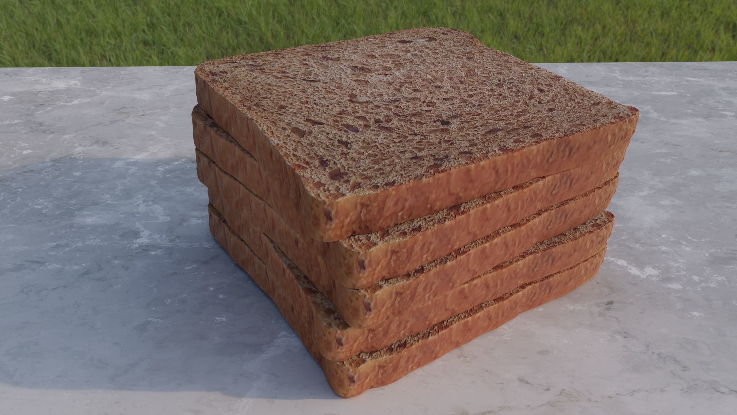 Toast bread  single piece Free 3D model_2