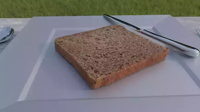 Toast bread  single piece Free 3D model