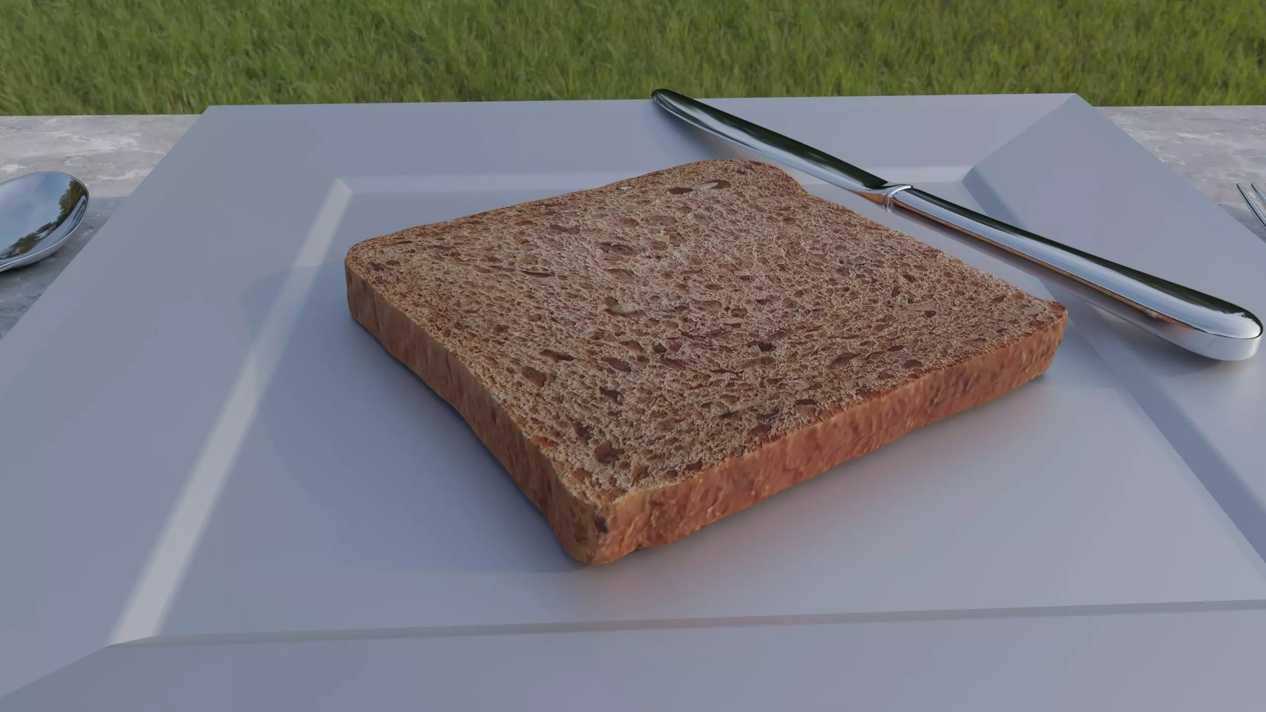 Toast bread  single piece Free 3D model_0