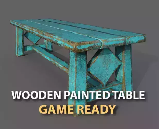 wooden painted  table 