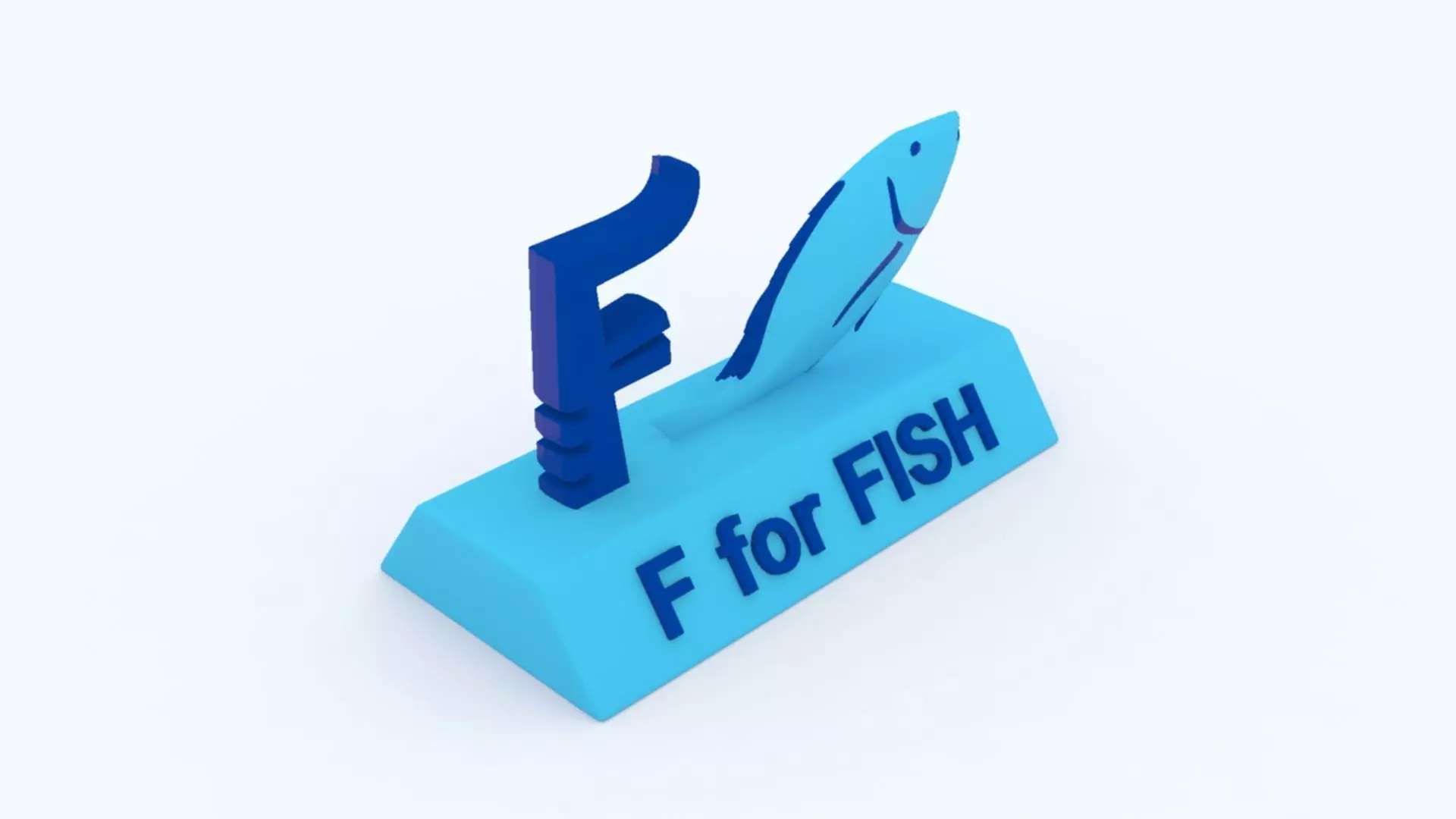 F for Fish Model 3D print model_0