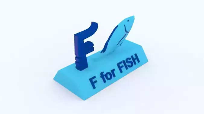 F for Fish Model 3D print model