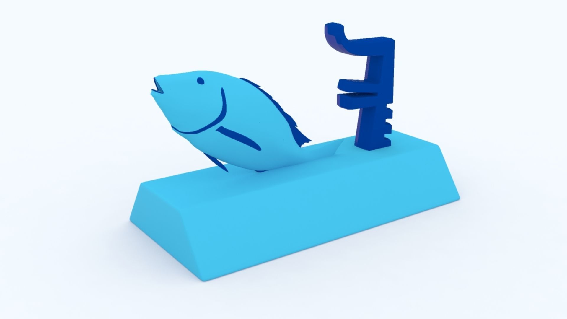 F for Fish Model 3D print model_4