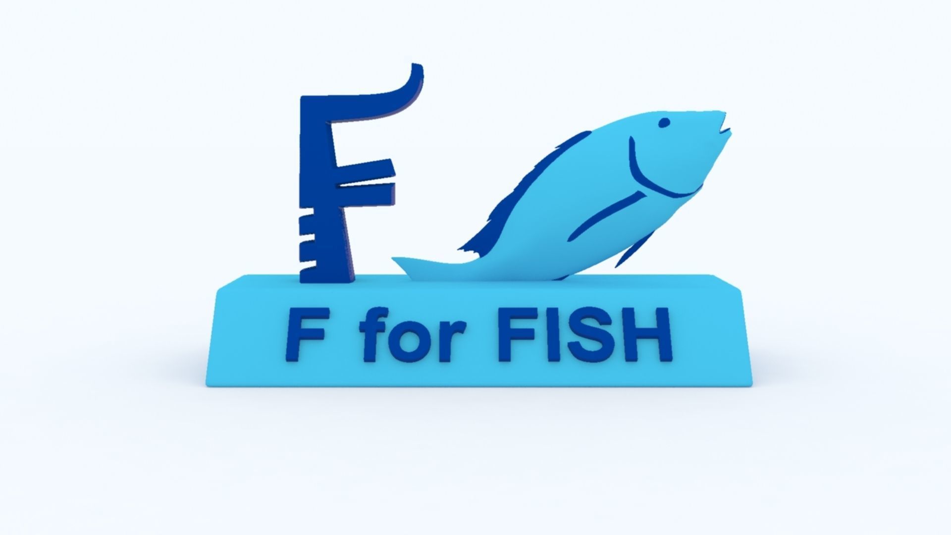 F for Fish Model 3D print model_2