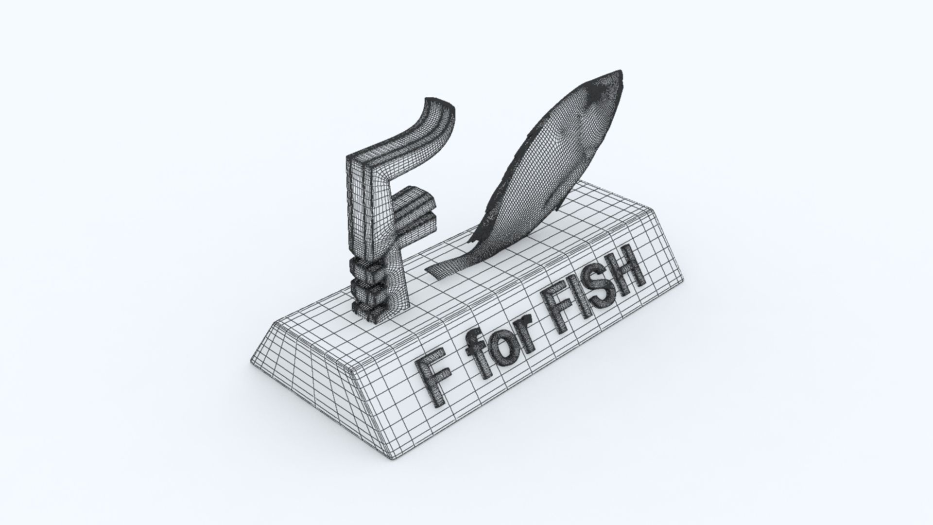 F for Fish Model 3D print model_6