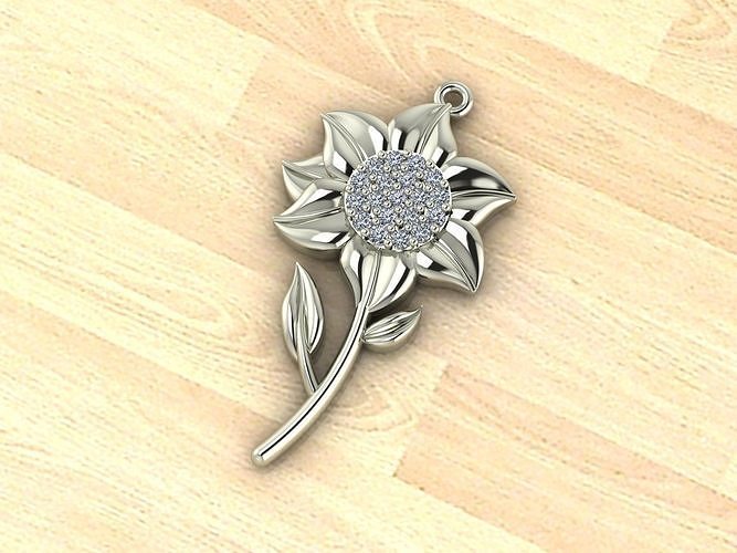 Flower pendant 3D print model 3D print model