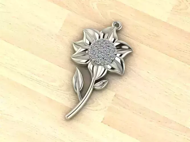 Flower pendant 3D print model