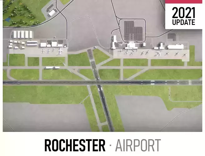 Rochester Airport Low-poly 3D model