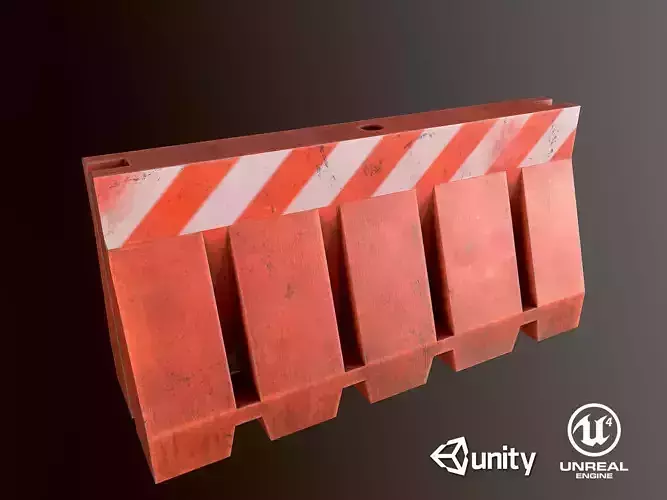 Plastic Barrier pbr prop