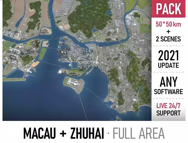 Zhuhai Low-poly 3D model