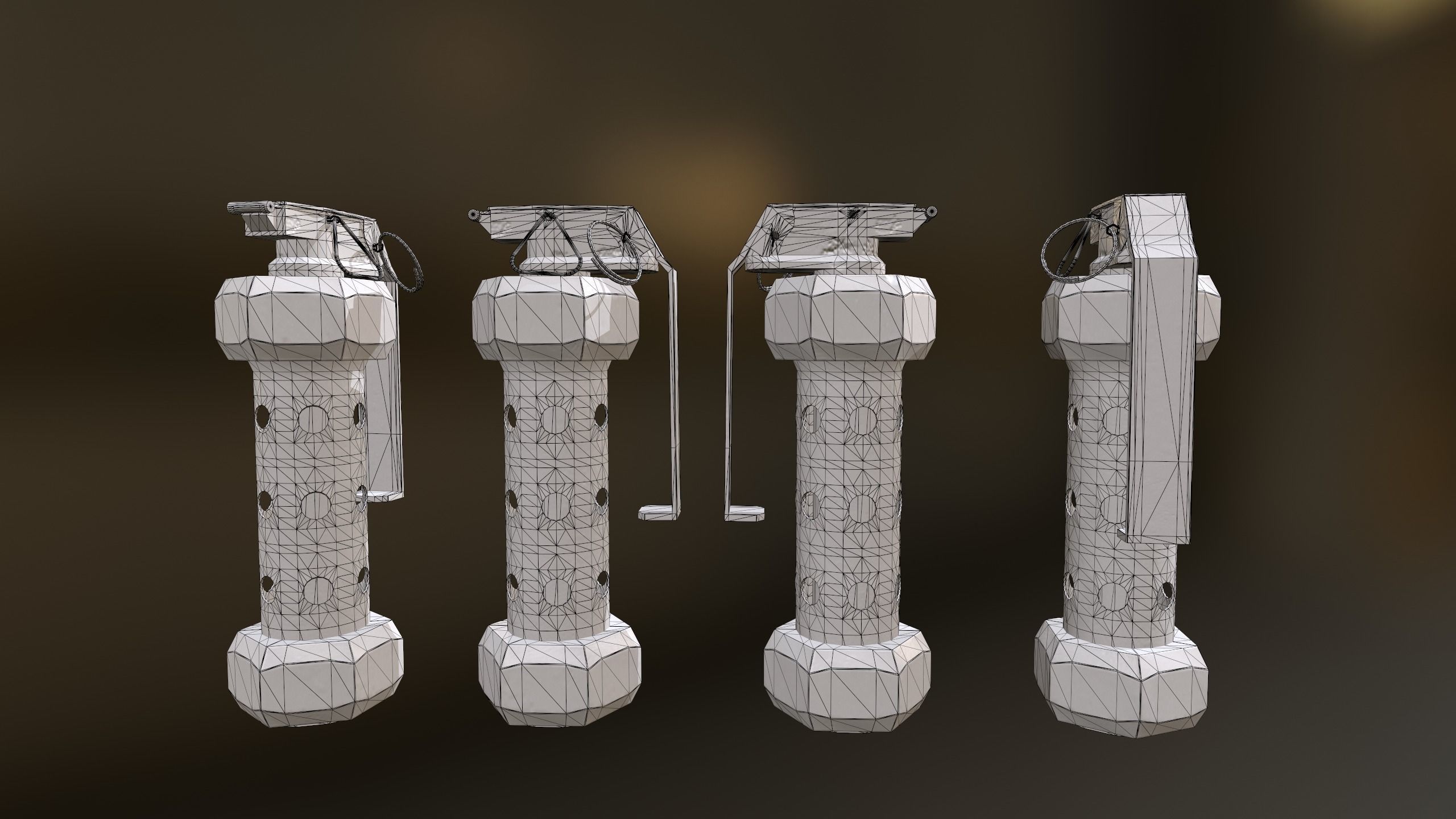 M84Grenade grenade launcher Low-poly 3D model_3