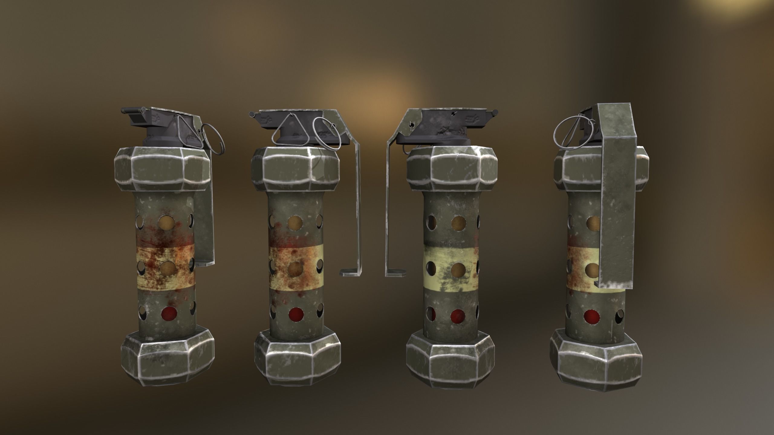 M84Grenade grenade launcher Low-poly 3D model_2