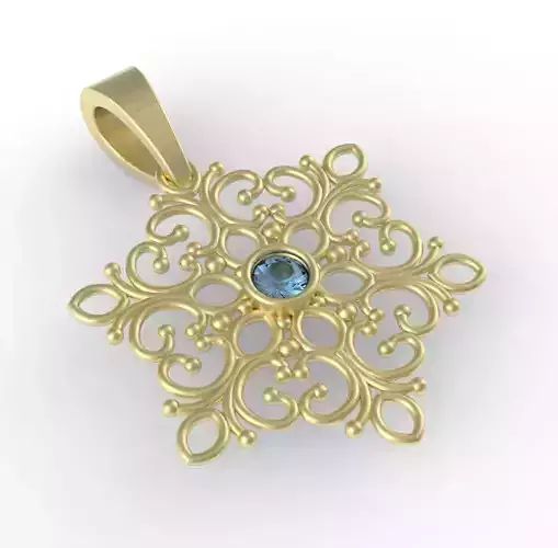 snowflake pendant 3D print model
