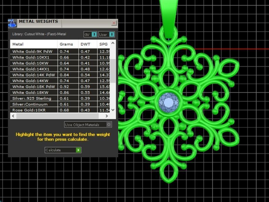 snowflake pendant 3D print model_6