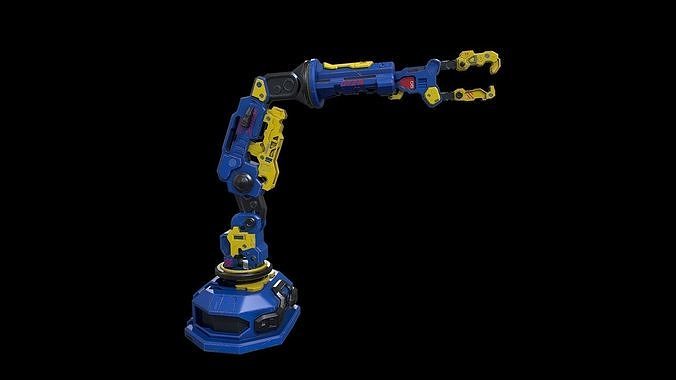 Low poly sci fi robotic arm Low-poly 3D model