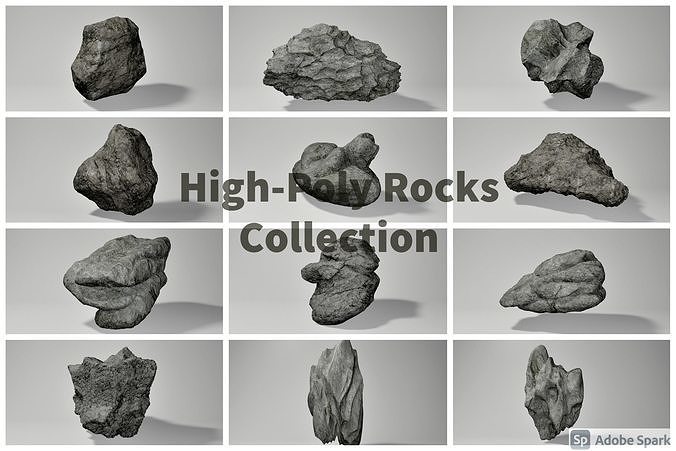 Low poly rocks rock Low-poly 3D model