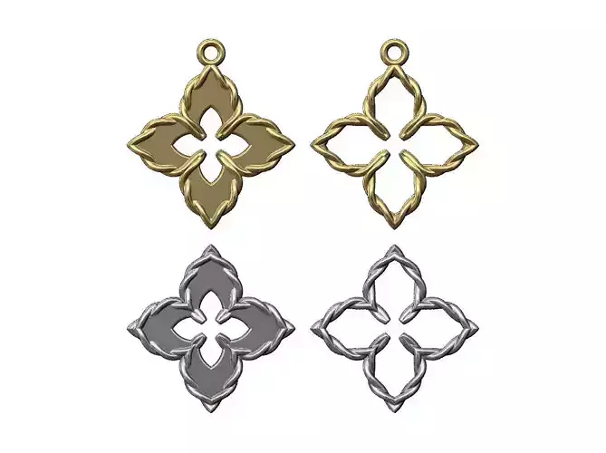 Braided wire flower charms and pendants
