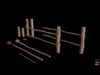 Modular High Wooden Fence Low-poly 3D model Low-poly 3D model_1
