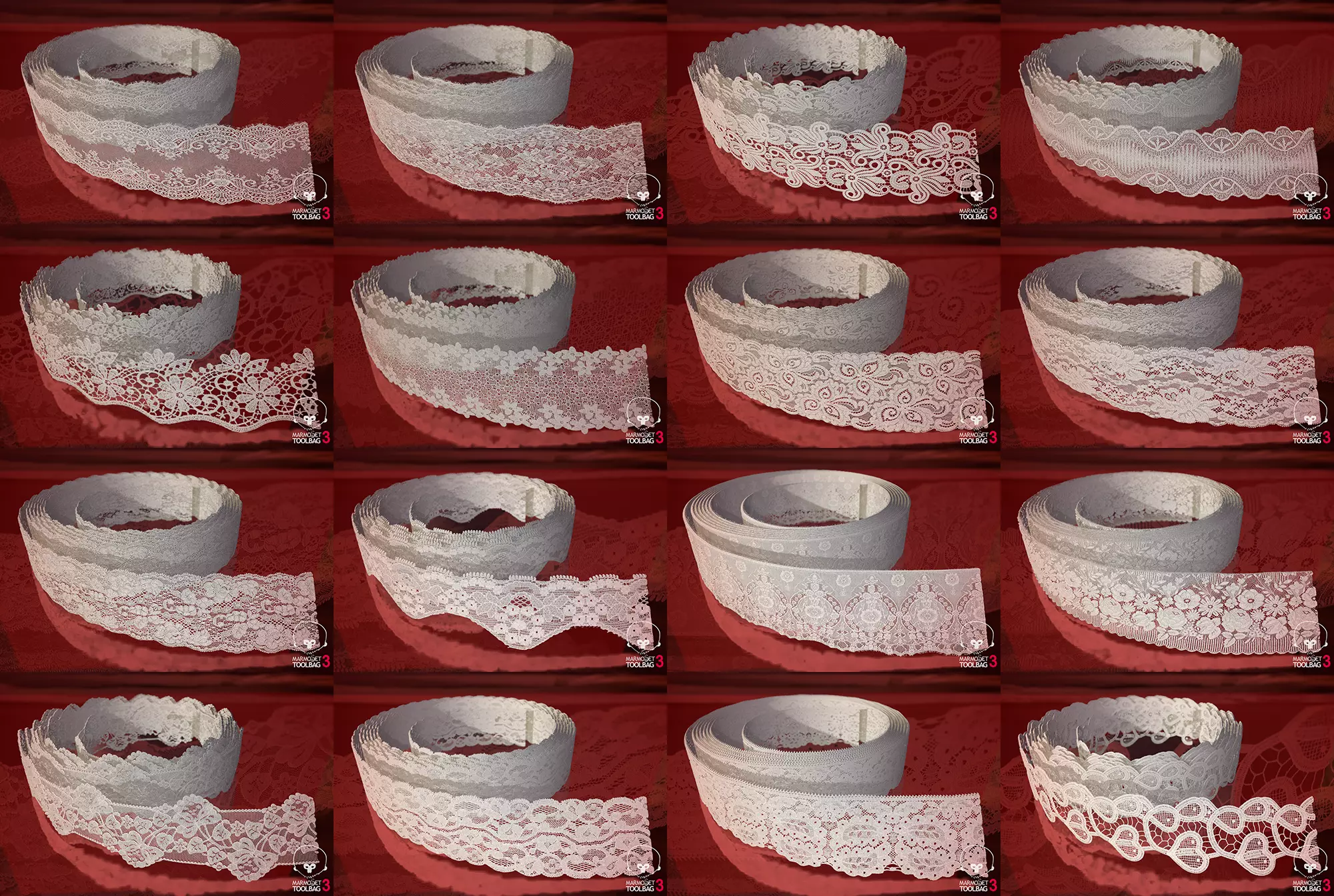 Fabric Vol 04 - Lace Trims PBR Texture_0