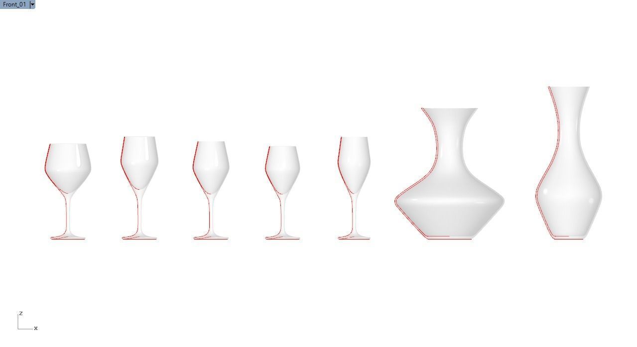 Wine Glasses - Collection 01 3D model_8
