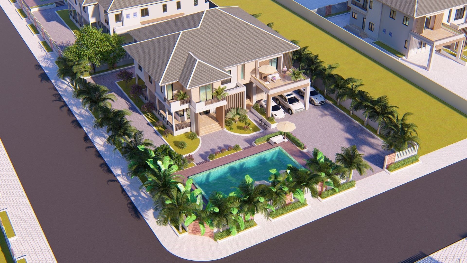Villa C3 - 2d dwg lumion render - without 3d 3D model_3