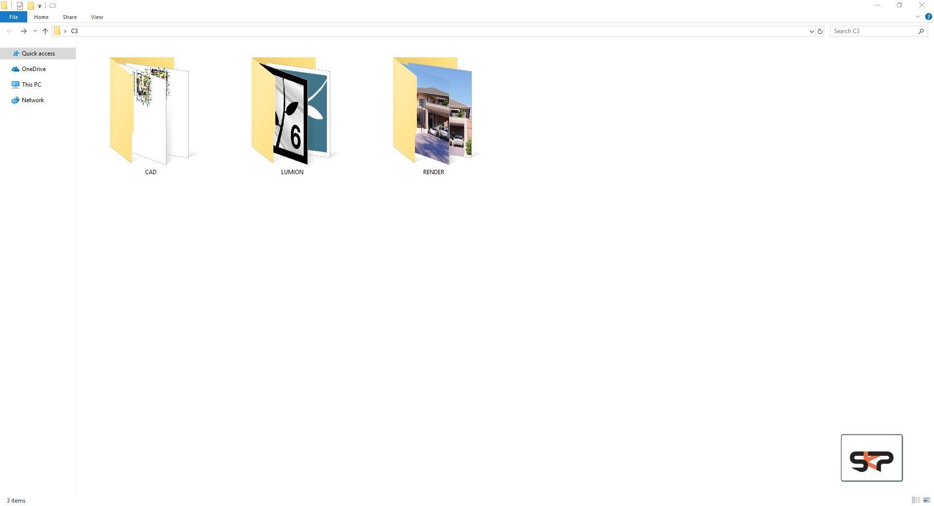 Villa C3 - 2d dwg lumion render - without 3d 3D model_6