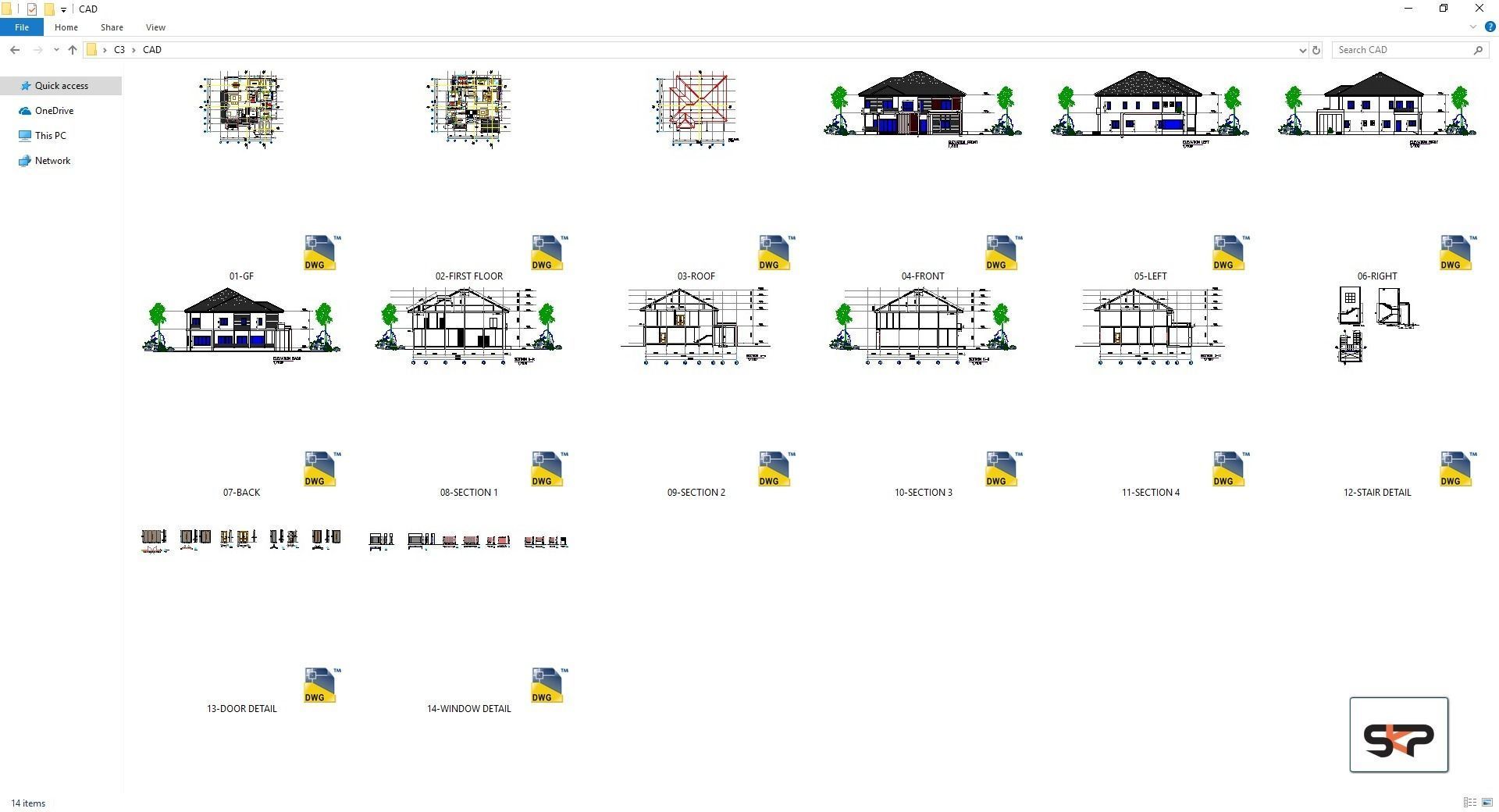 Villa C3 - 2d dwg lumion render - without 3d 3D model_13