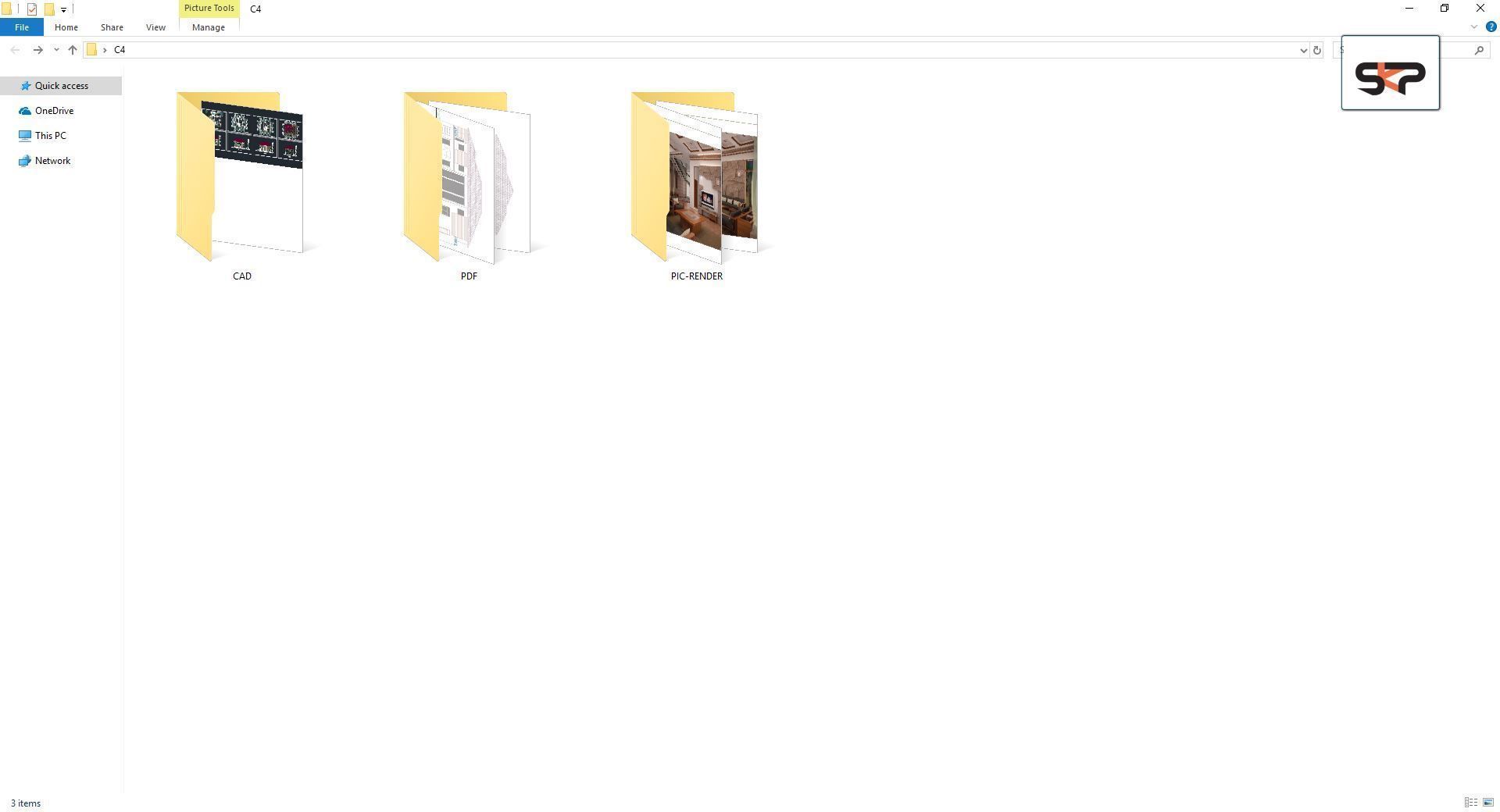 Villa C4 - 2d dwg pdf render - without 3d 3D model_1