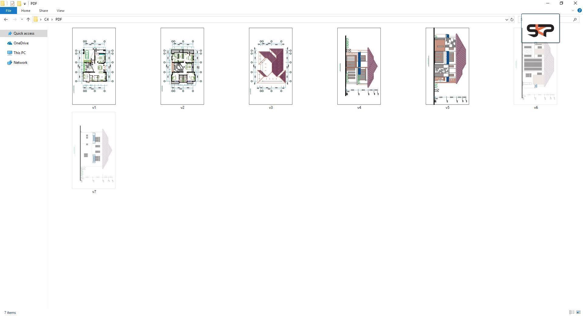 Villa C4 - 2d dwg pdf render - without 3d 3D model_2