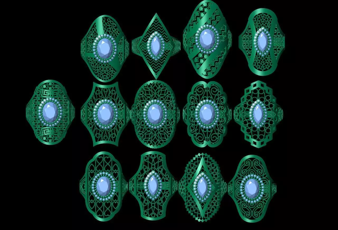 13 models ultra light ring 3D print model_0