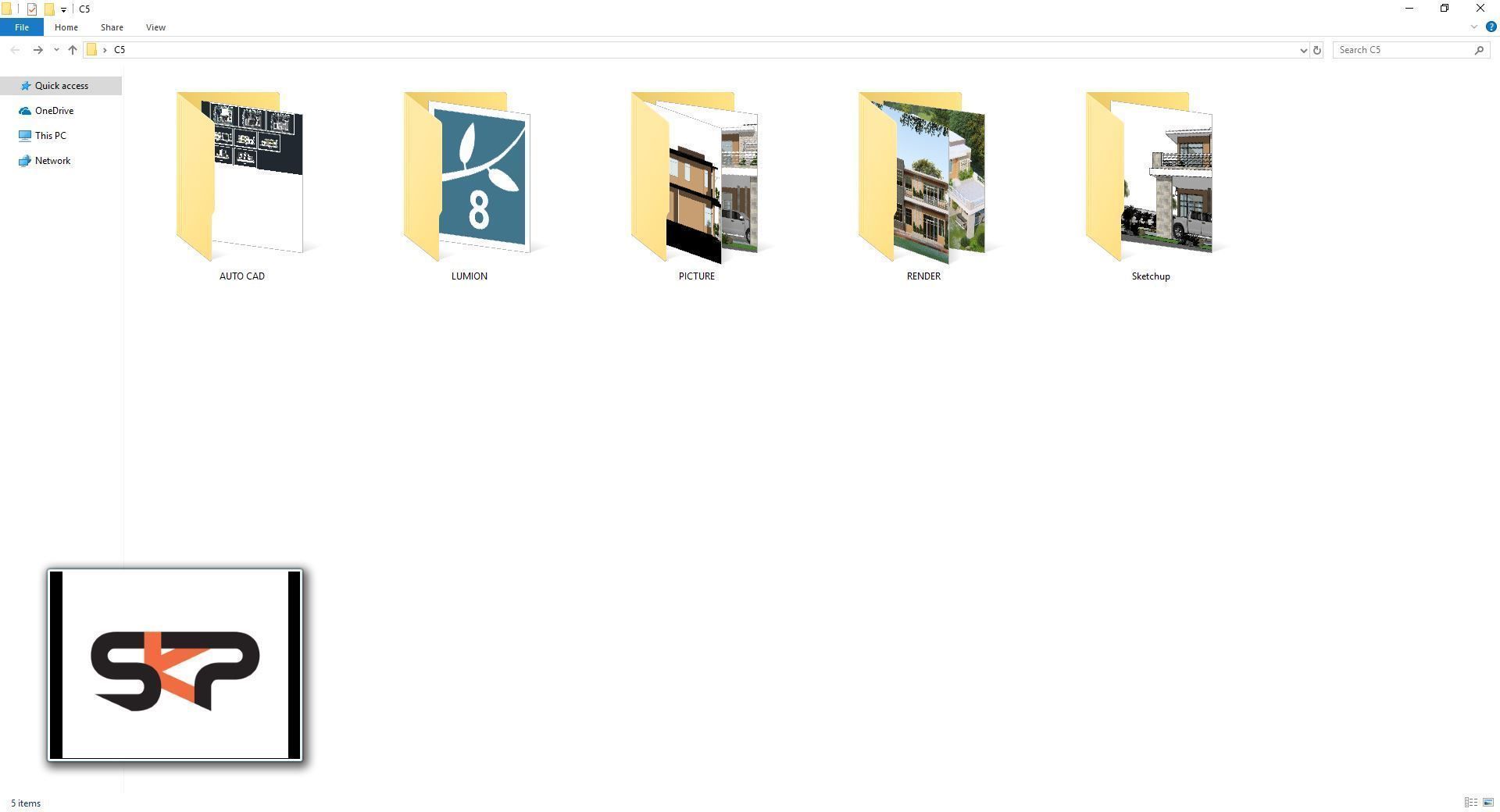 Villa C5 - Sketchup dwg lumion render picture 3D model_1