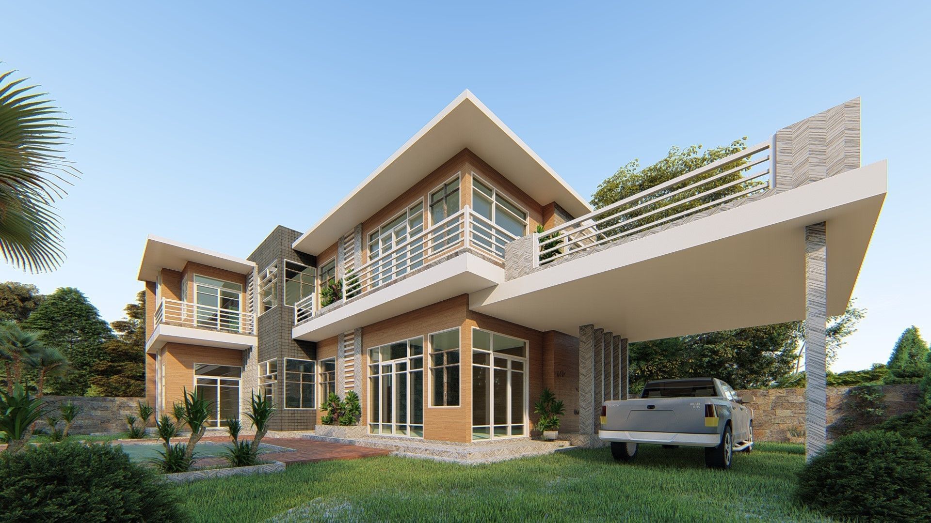 Villa C5 - Sketchup dwg lumion render picture 3D model_6