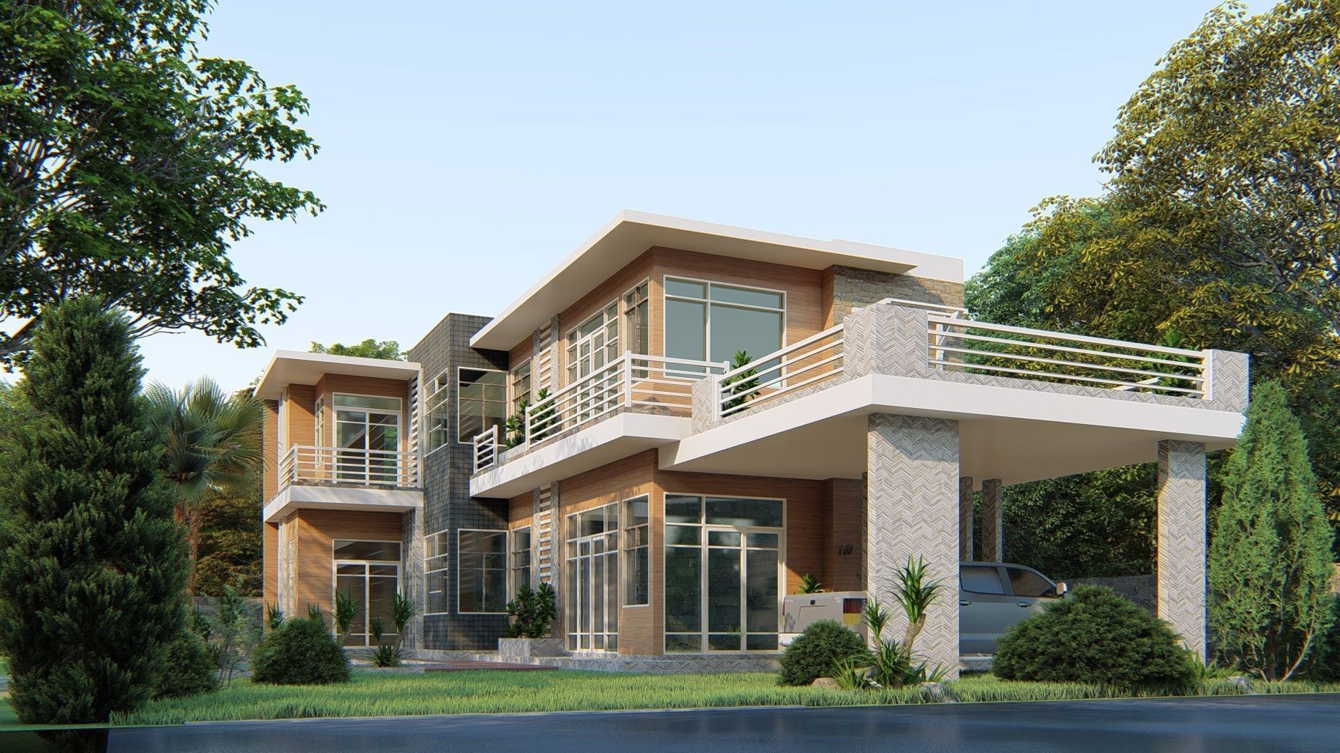 Villa C5 - Sketchup dwg lumion render picture 3D model_2