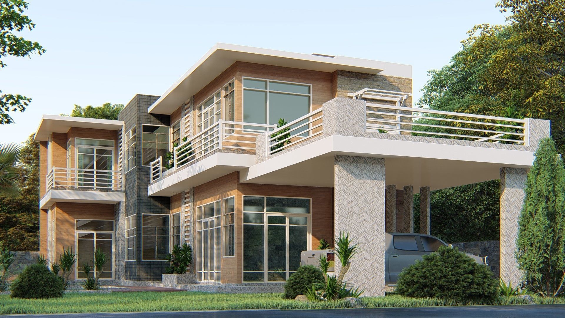 Villa C5 - Sketchup dwg lumion render picture 3D model_4