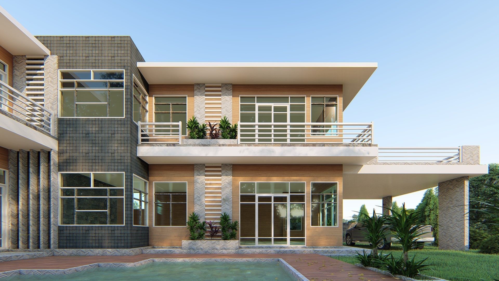 Villa C5 - Sketchup dwg lumion render picture 3D model_8