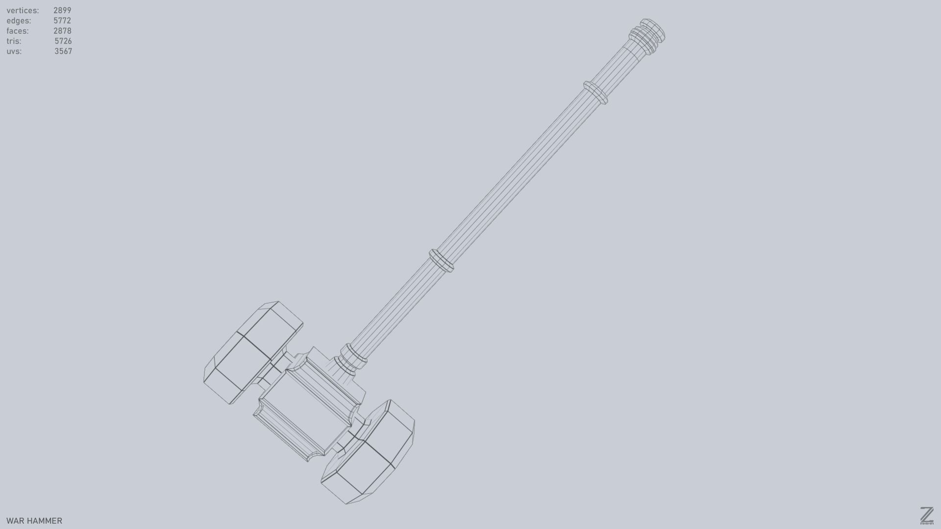 War Hammer Low-poly 3D model_11