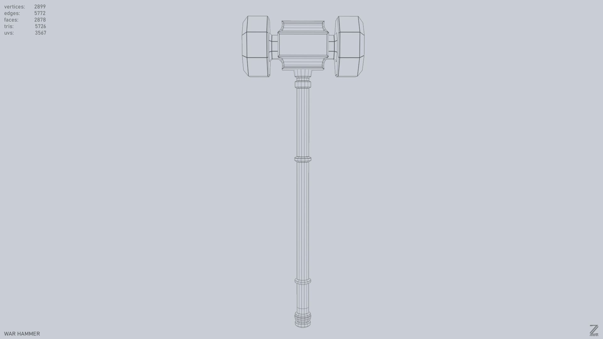 War Hammer Low-poly 3D model_8