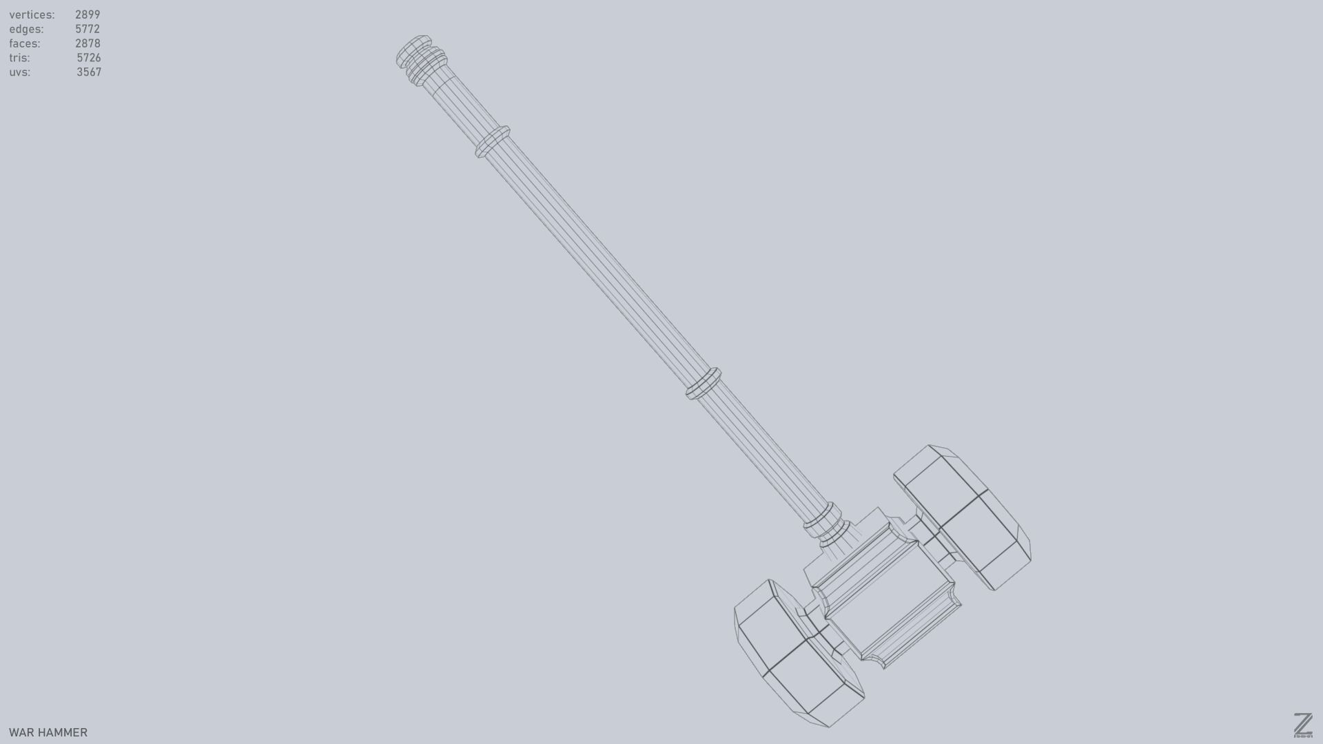 War Hammer Low-poly 3D model_12
