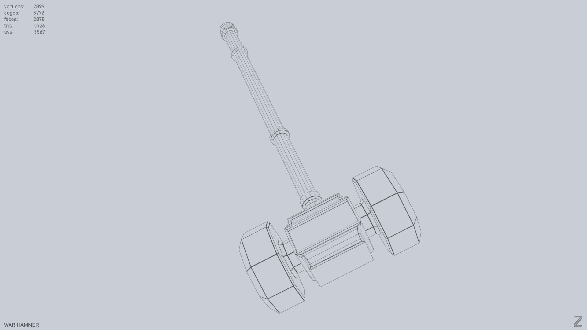 War Hammer Low-poly 3D model_13